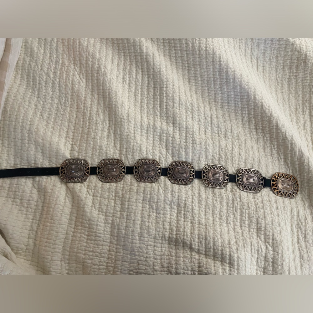 Vintage concho belt women’s medium genuine leather